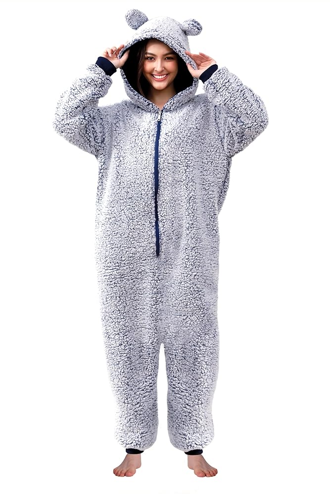 Amazon.com: globazoe Womens Fluffy Bear Onesie Pajamas,Shu